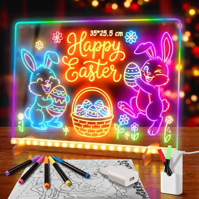 Detalle de LED Notiztafel 35Ă25 cm, 13 Farben, 6 Modi đŒ