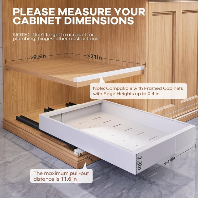 Detalle 1 de Seinloes 4 Pack Expandable Pull Out Cabinet Organizer