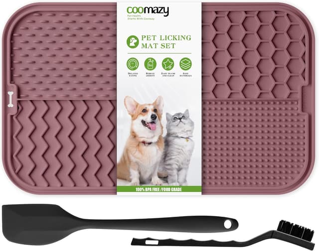 Thumbnail 6 de Coomazy Licky Mats for Dogs (2-pack) – Blue & Purple slow feeding and calming lick mats with suction cups