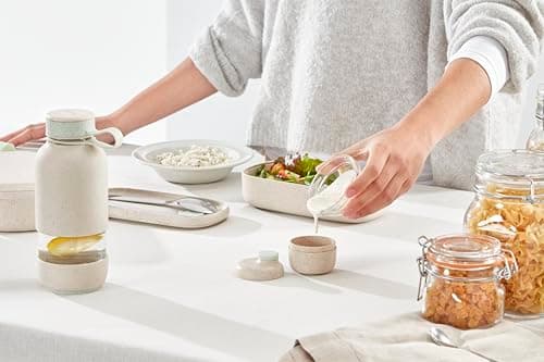 Detalle 2 de Lékué Lunch Box Organic 🍱 Doble para transportar alimentos 1000 ml