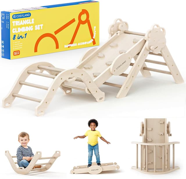 Imagen de COSYLAND 8 en 1 Triángulo de Escalada Montessori 18 meses en OfertitasTOP