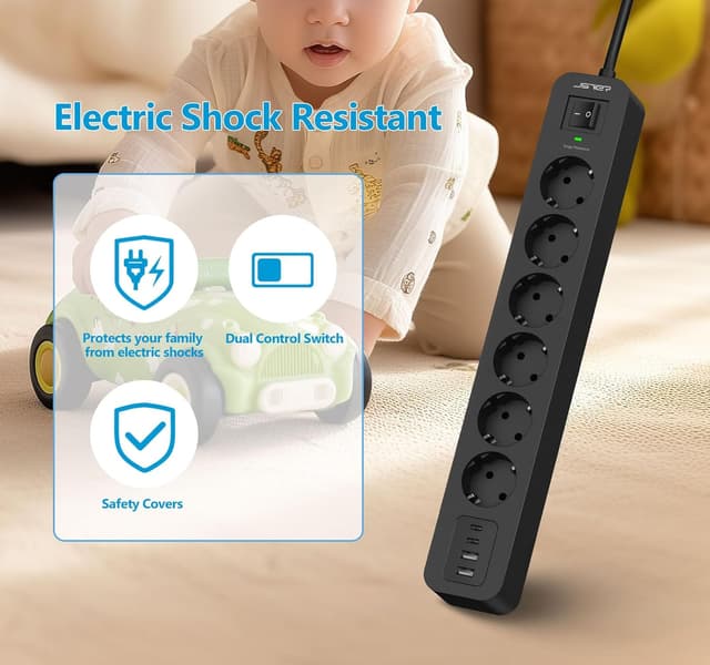 Thumbnail 5 de JSVER Ciabatta 3680W 6 vie con USB C e A