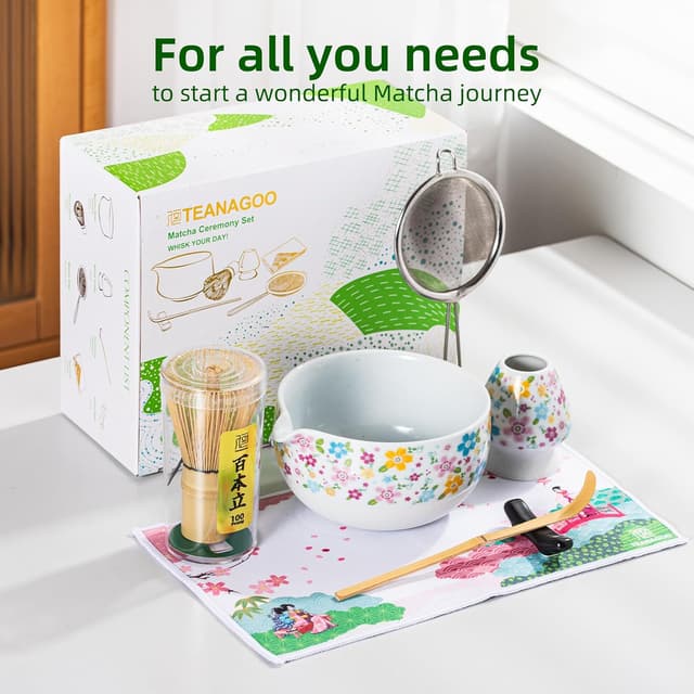 Detalle 1 de TEANAGOO set matcha 7 pezzi, chawan da 510 ml