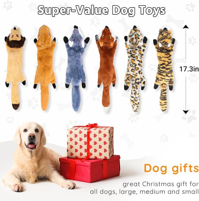 Thumbnail 6 de Newthinking No Stuffing Squeaky Dog Toys (6 Pack) – stuffing-free plush squeaker toys for small to large dogs