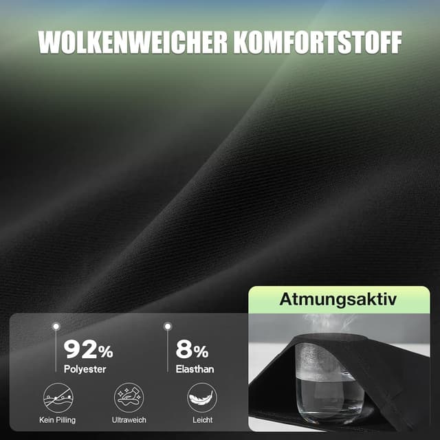 Detalle de FuelMeFoot 3er-Set Damen Radlerhose mit Taschen, High Waist – blickdicht & sportlich