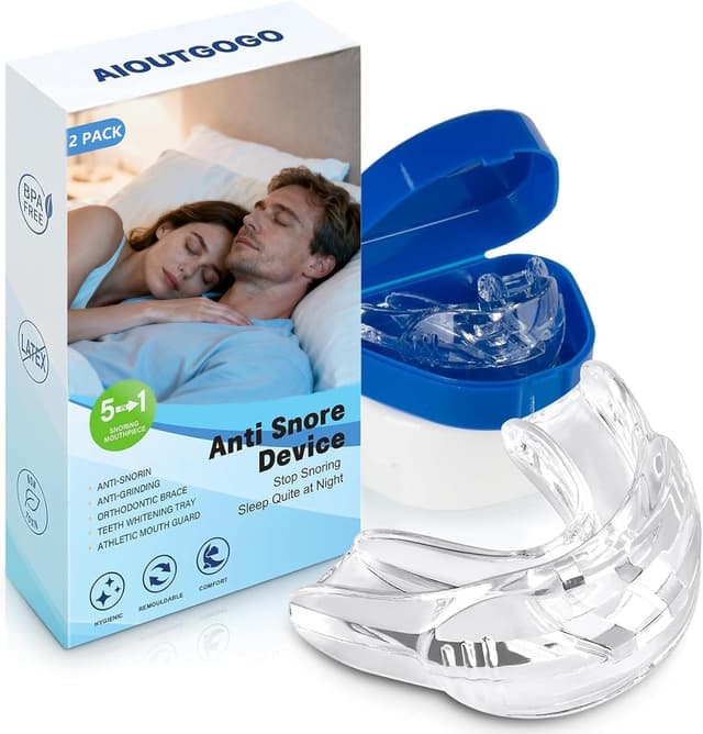 Detalle de Anti Ronflement Efficace Puissant : gouttière dentaire anti-ronflement en TPE souple (lot de 2 pièces) AIOUTGOGO