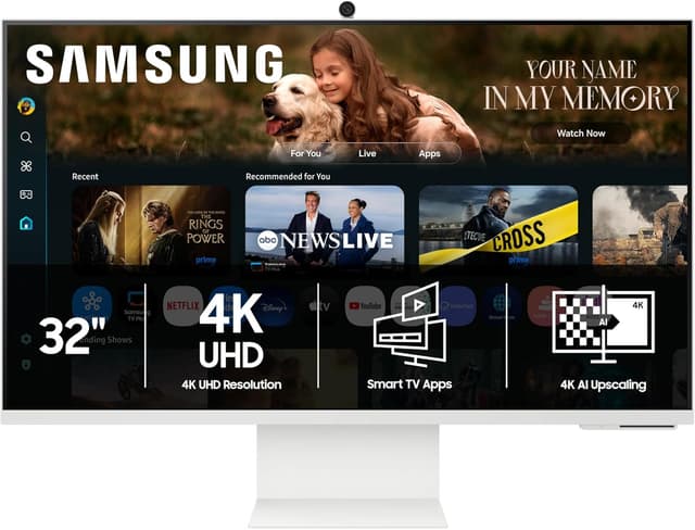 Detalle de Samsung 32” Smart Monitor M8 (M80F) 4K UHD with Vision AI (LS32FM803UNXZA)