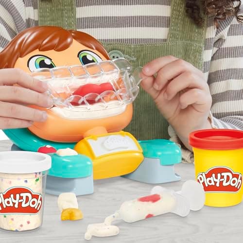 Detalle de Play-Doh Dentista de la diversión con 7 accesorios y 5 botes de plastilina