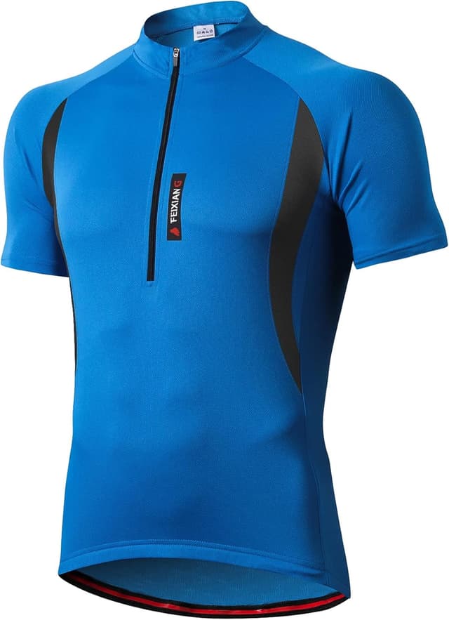 Detalle de Maglia da ciclismo uomo MEETWEE con zip e 3 tasche, maniche corte/lunghe in tessuto traspirante