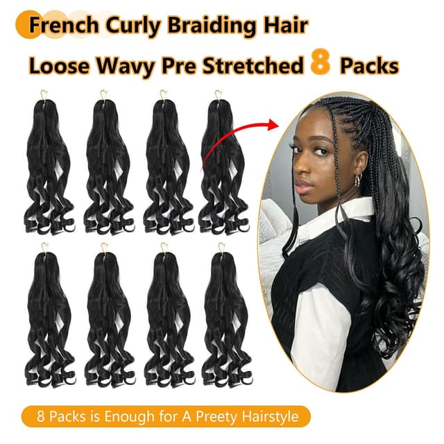 Thumbnail 4 de French Curl Braiding Hair 56 cm 1B