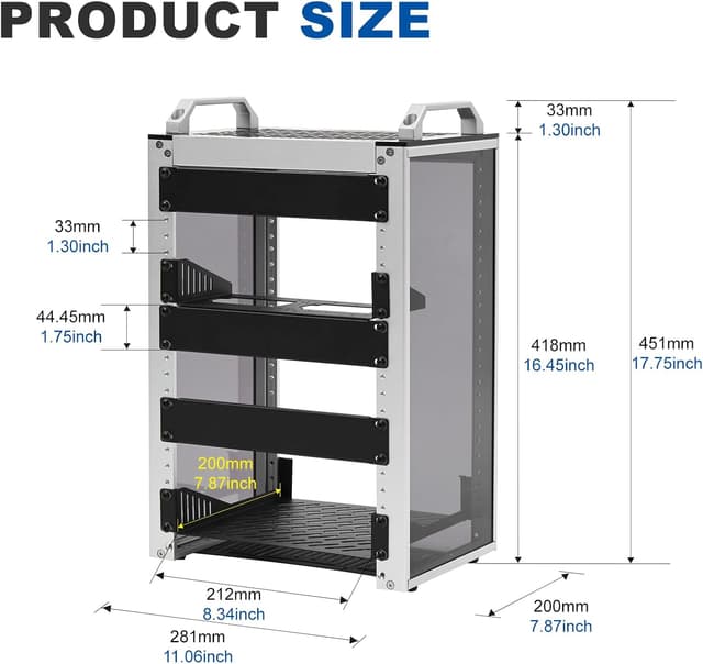 Detalle de GeeekPi RackMate T1 8U 10-Zoll Netzwerkschrank