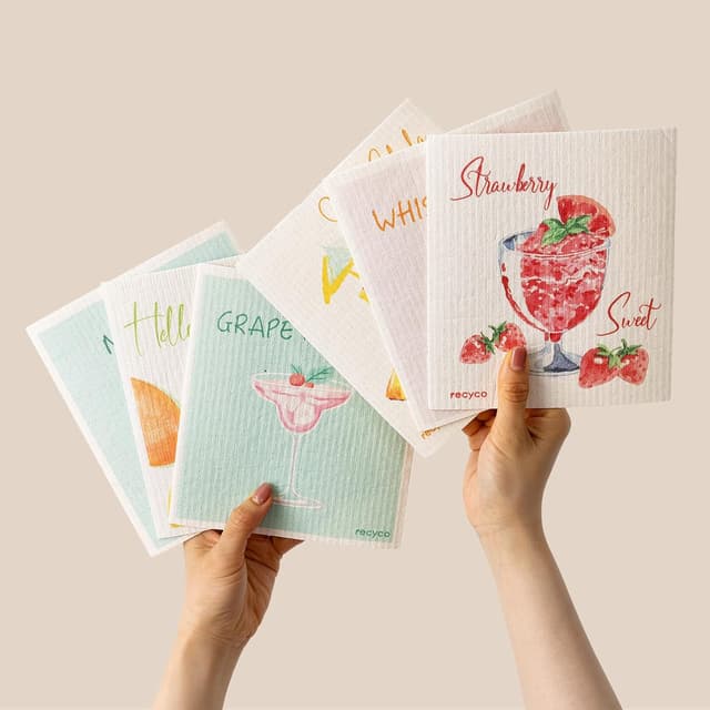 Detalle de RECYCO Swedish Dishcloths 6-pack, 8" x 7" 🧽