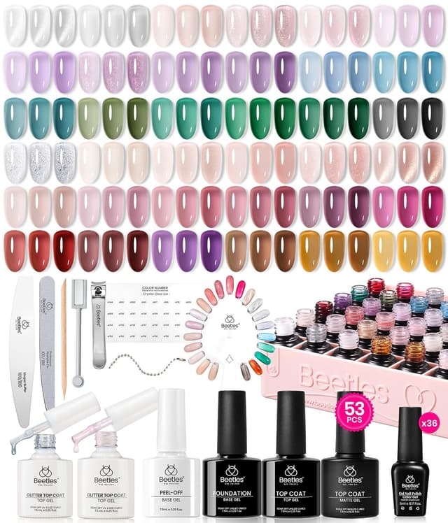 Detalle de Beetles Jelly Gel Nail Set, 36 Colors ⚡