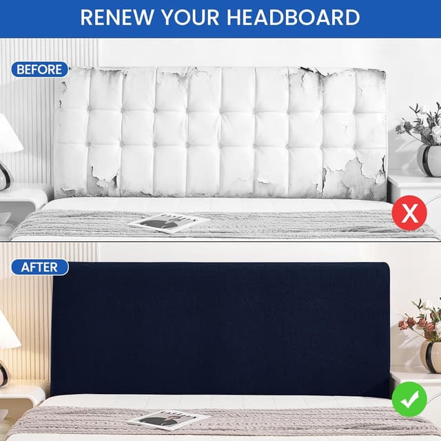 Thumbnail 6 de Ystyle copri testiera letto matrimoniale/singolo elasticizzata blu navy (180 cm) antipioggia e antipolvere