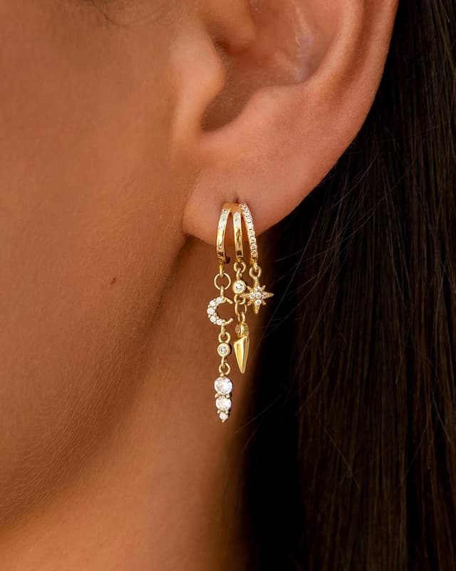 Detalle 2 de HANLI Ohrringe Creolen mit 925 Silber