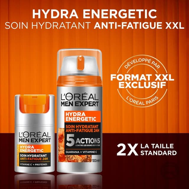 Detalle de L’Oréal Men Expert Hydra Energetic Soin hydratant anti-fatigue 24H Vitamine C pure 10% – 100 ml