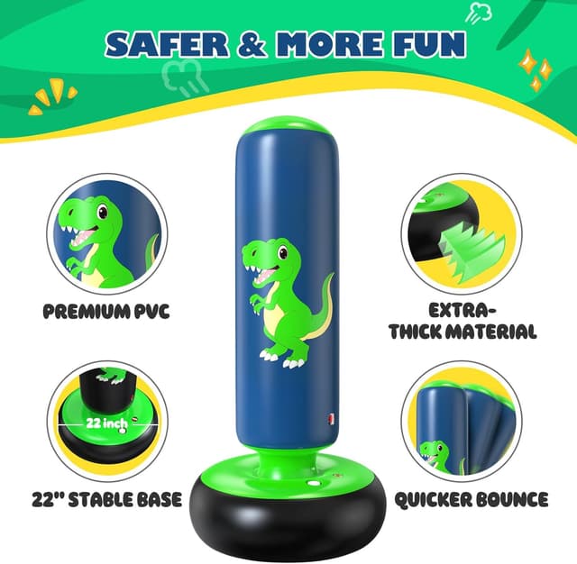 Thumbnail 5 de QPAU 48 Inch Inflatable Punching Bag for Kids 🥊