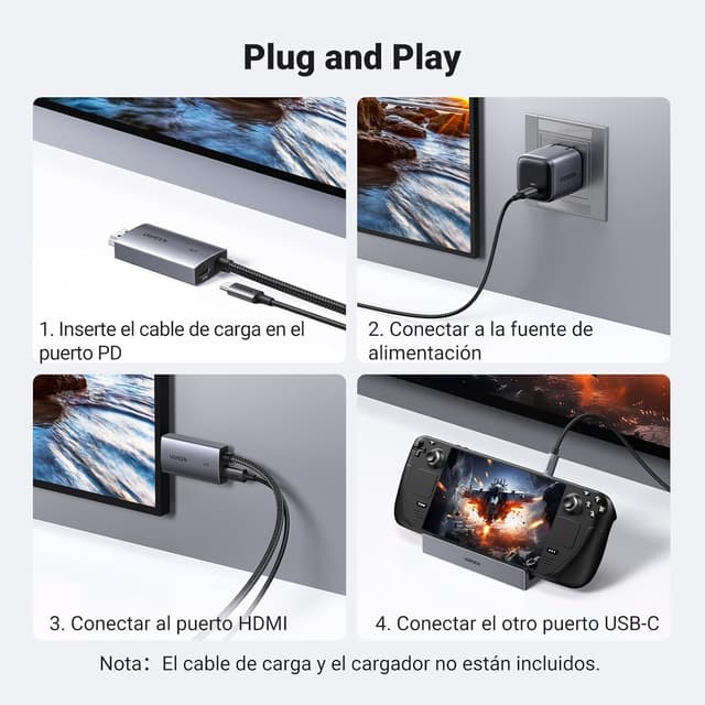 Thumbnail 5 de UGREEN USB C a HDMI Cable 4K 60Hz, Cargador 100W ⚡