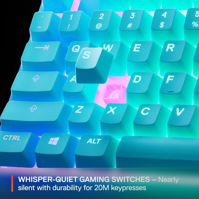 Detalle de SteelSeries Apex 3 TKL Aqua RGB Gaming Keyboard (Aqua RGB, Tenkeyless)