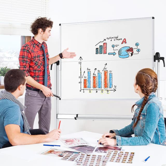 Thumbnail 5 de VIZ-PRO Tableau blanc double face 120x120 cm