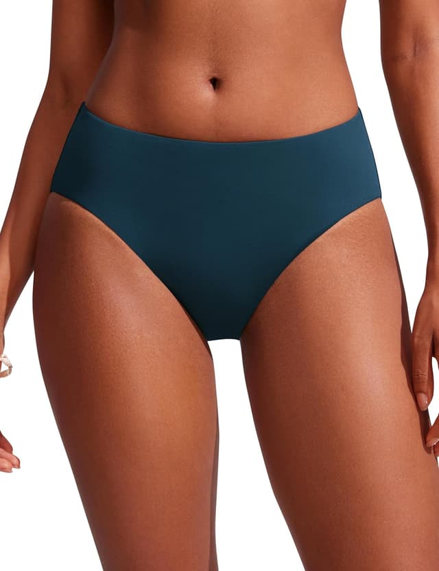 Detalle de CRZ YOGA bas de bikini femme : slip de bain basique mi-hauteur, tissu lisse à séchage rapide