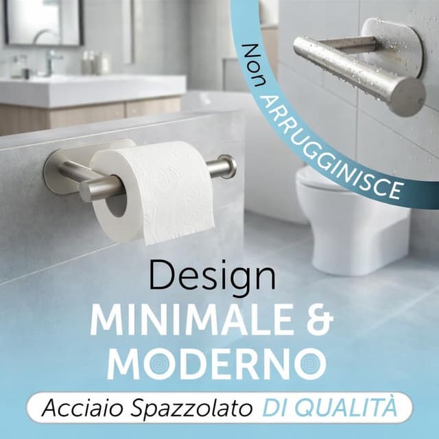 Detalle 2 de Porta carta igienica adesivo 3M inox silver