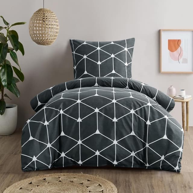 Detalle de RUIKASI Bettwäsche 155x220 Anthrazit