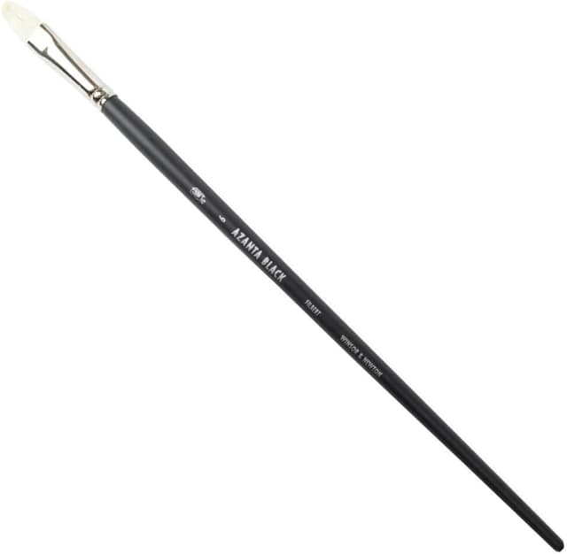 Detalle de Winsor & Newton Azanta Black 5690660 Naturborstenpinsel (Schweineborste) für Öl- & Acrylfarben – 3er-Set