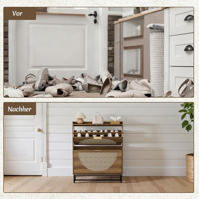 Detalle 1 de BonVache Schuhschrank schmal 2 Klappen