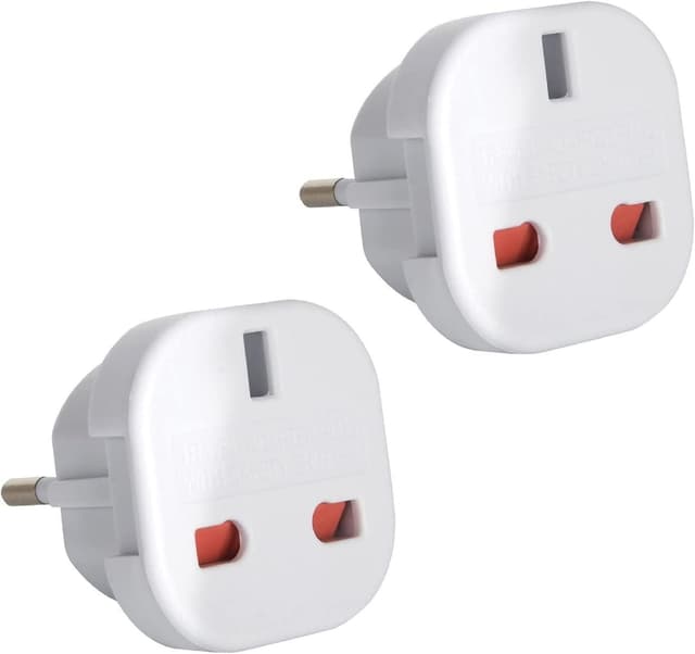 Detalle de DAPTER’s 2 Pack White UK to European Plug Adapter (Type G to C, E & F) for Travel