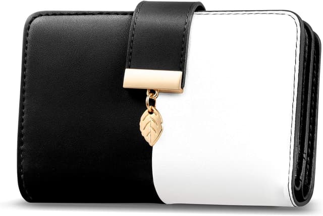 Detalle de Faneam Damen-Geldbörse aus Kalbsleder mit RFID-Schutz, Reißverschluss-Münzfach und Platz für 14 Karten