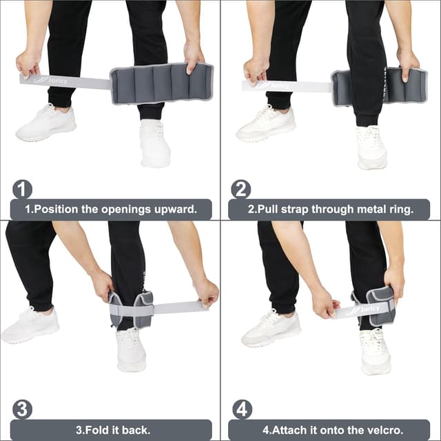 Detalle de Adjustable Ankle Weights (1–12/20 LBS) Pair for Walking, Running, Training & Rehab
