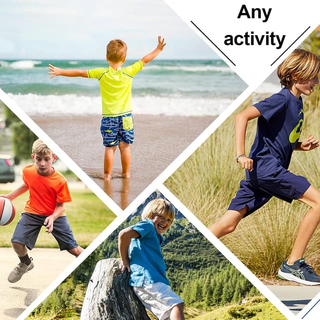 Detalle 2 de MEETWEE Ragazzi rash guard manica corta UV UPF50+