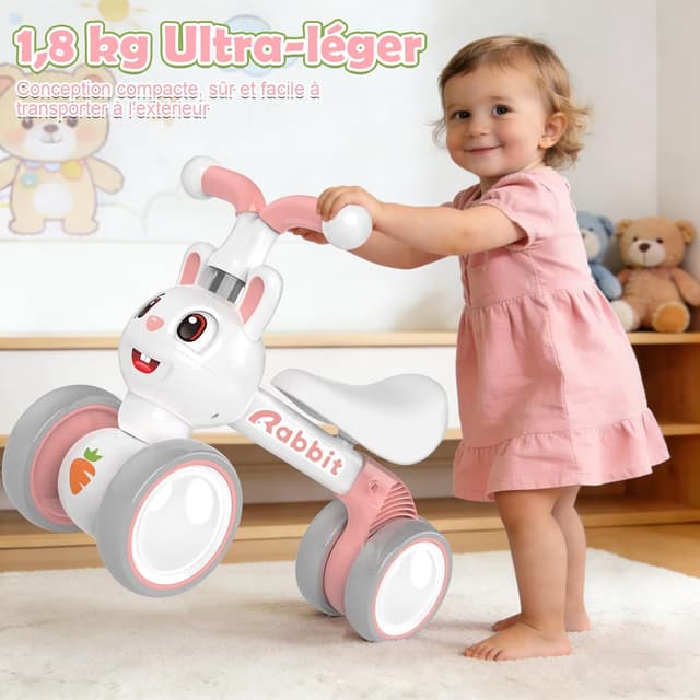 Detalle 2 de XIAPIA Baby Balance Bike (Rabbit) – toddler ride-on without pedals for 10–36 months