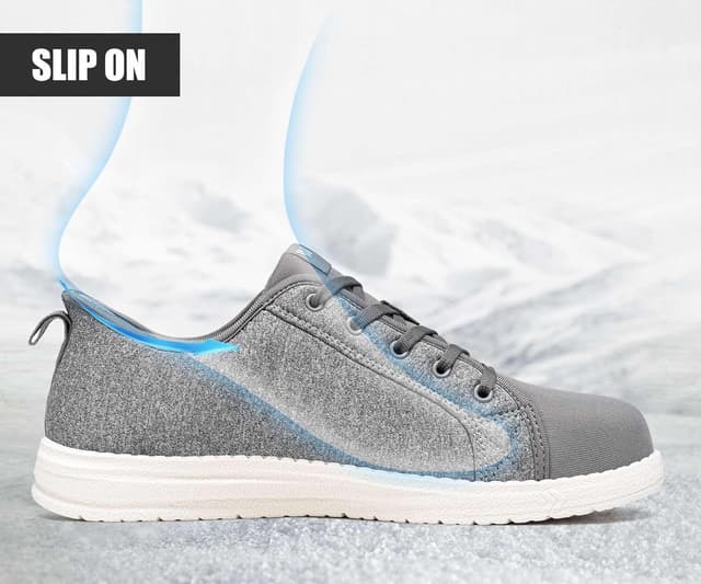 Detalle 2 de LARNMERN Steel Toe Cap Safety Trainers – Men’s slip-on work shoes in lightweight canvas