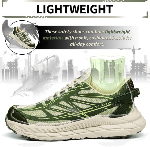 Detalle 2 de Safety Trainers with Steel Toe Cap, Kevlar Midsole & Non-Slip EVA Sole – breathable work shoes