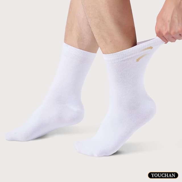 Detalle de YOUCHAN 10 Paar Business Socken ohne Naht – atmungsaktive Baumwollsocken für Herren & Damen