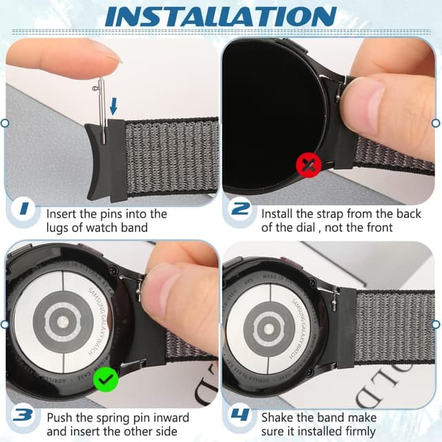 Detalle de Runostrich Nylon Watch Strap (Sport Loop) replacement for Samsung Galaxy Watch 7/6/5/4 & FE