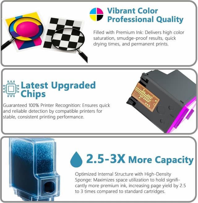 Detalle de Couleuris 923e Ink Cartridges Compatible Replacement (HP 923XL/923e) 4-Pack Combo Fit