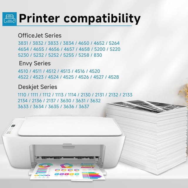 Detalle 2 de 63XL Ink Cartridges Black and Color Combo Pack (Replacement for HP 63 XL) for Select DeskJet, ENVY & OfficeJet Printers