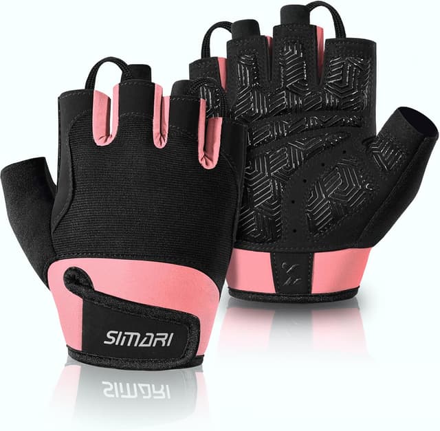 Detalle de SIMARI Breathable Workout Gloves for Men & Women (Full Palm Protection, Anti-Slip), Black/Pink