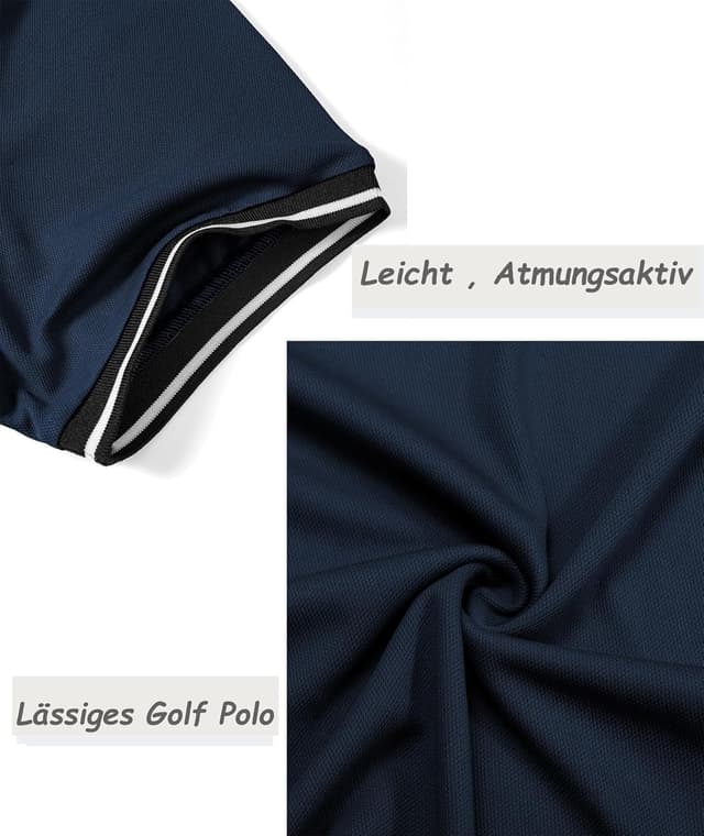 Detalle de SwissWell lot de 5 polos homme pour le golf, manches courtes respirants en polyester