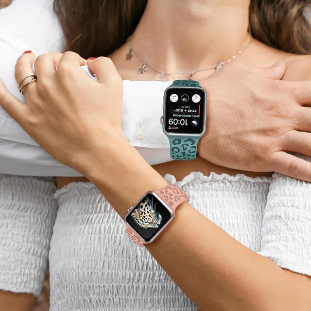 Thumbnail 6 de Towsnails leopard print silicone Apple Watch sport band (Pink Sand) for 44/45/46/49mm & 42mm