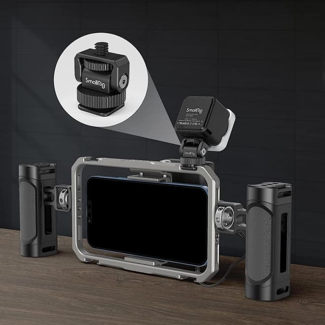 Detalle 2 de SMALLRIG 3577 Mini Ball Head Cold Shoe Mount Adapter (1/4" + Kaltschuh) für Kamera, Käfig, Licht & Mikrofon