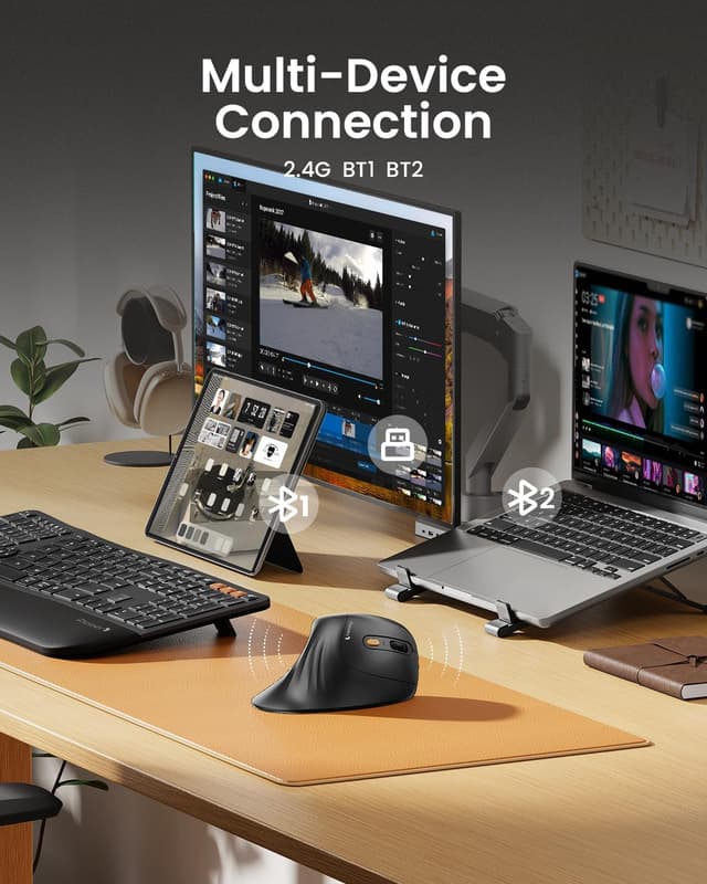 Detalle de ProtoArc EM11 NL ergonomic vertical mouse 3 DPI 🔘