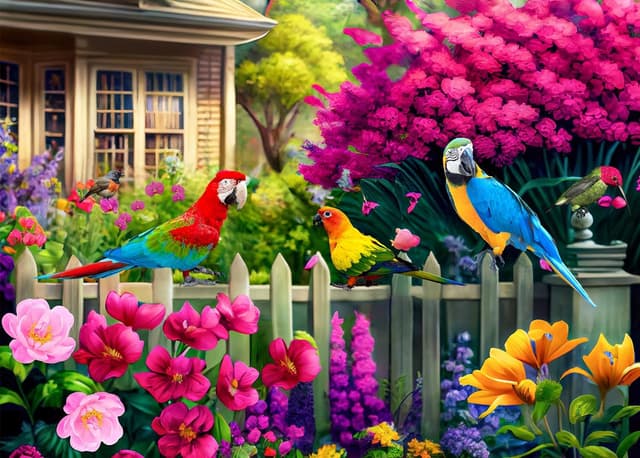 Detalle de Garden Kingfisher 500-Piece Jigsaw Puzzle for Adults (49 x 35cm) with Glare-Free Poster