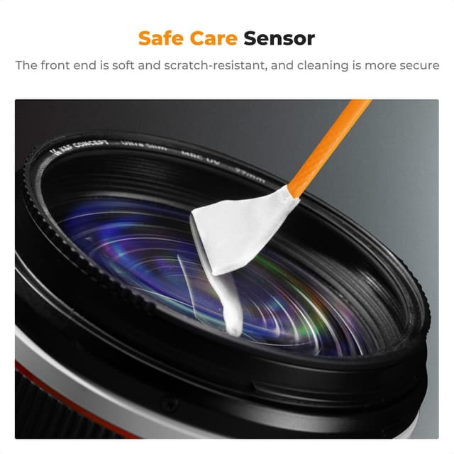 Detalle de K&F CONCEPT 16mm APS-C Sensor Cleaning Swab kit (6 swabs + 20ml cleaner)