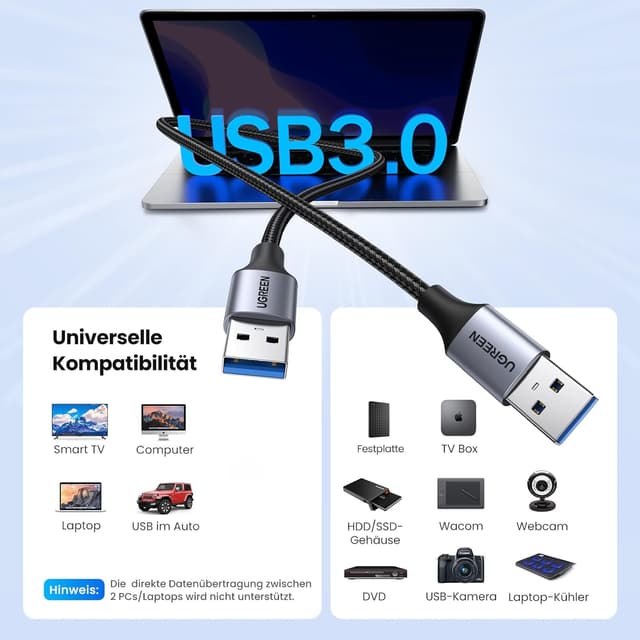 Thumbnail 2 de UGREEN USB 3.0 Kabel 2 m