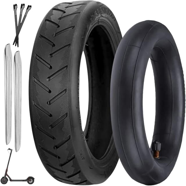 Detalle de Bitume pneu renforcé 8,5 pouces pour trottinette électrique (avant/arrière) + chambre à air et kit de montage