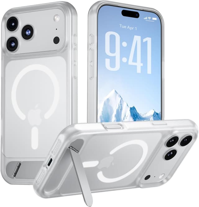 Detalle de Hoerrye Magnetic for iPhone 17 Pro Case with MagSafe compatibility and built-in stand